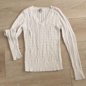 Classic Cream Cable Knit Sweater